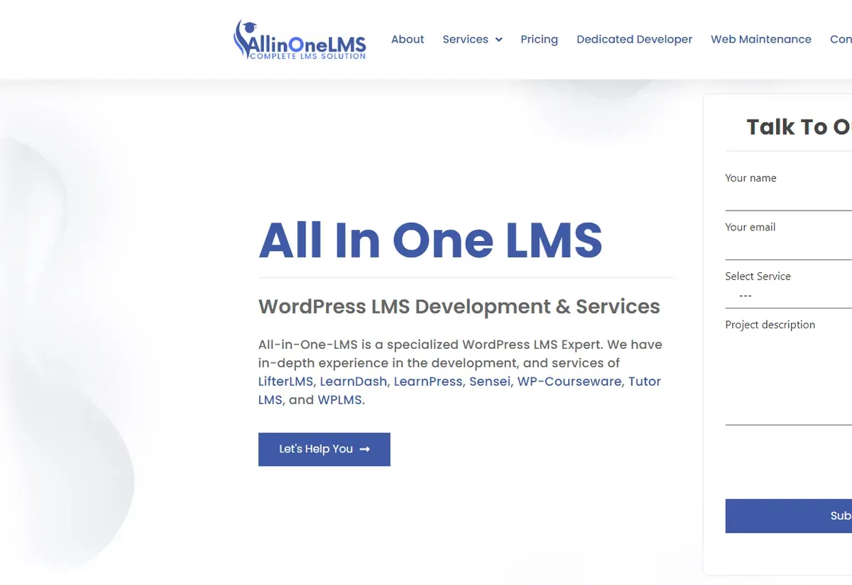 All In One LMS website