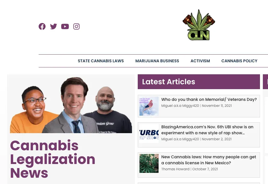 Cannabis Legalization News website