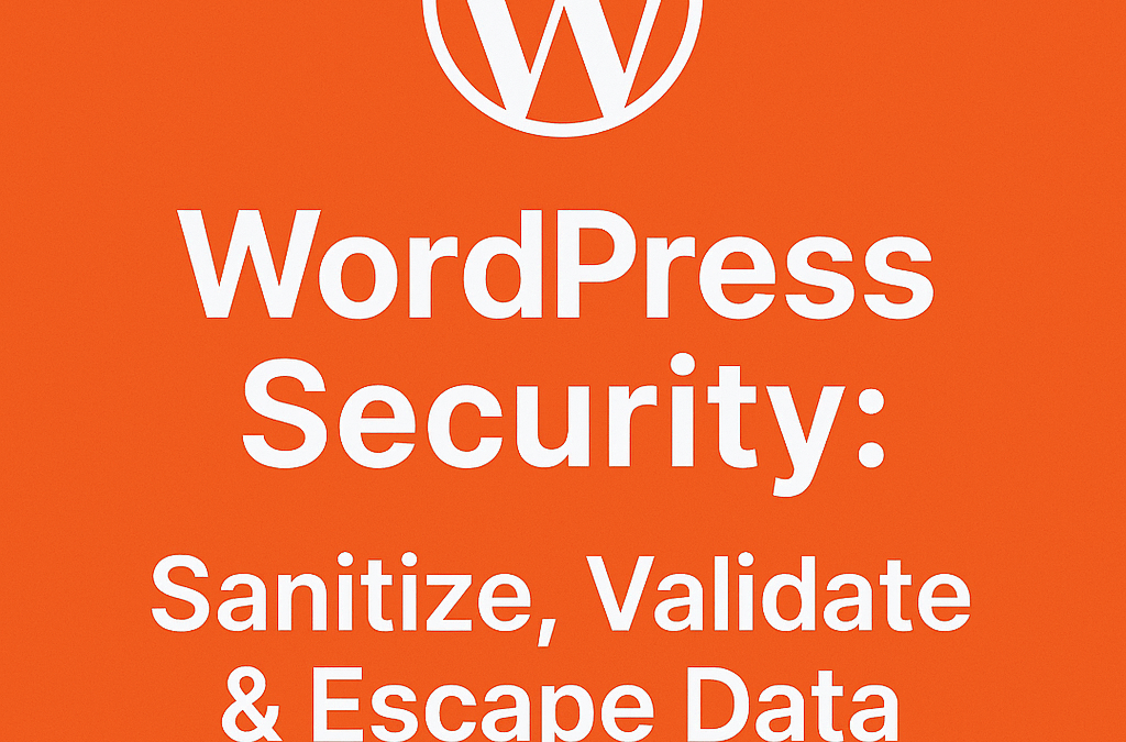 WordPress Security: Sanitize, Validate & Escape Data Guide